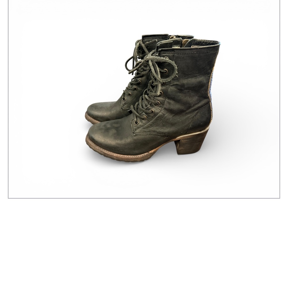 FREEBIRD by Steven Black Leather/Snakeskin Cavalier Ankle Boot Size 9 - Picture 3 of 8